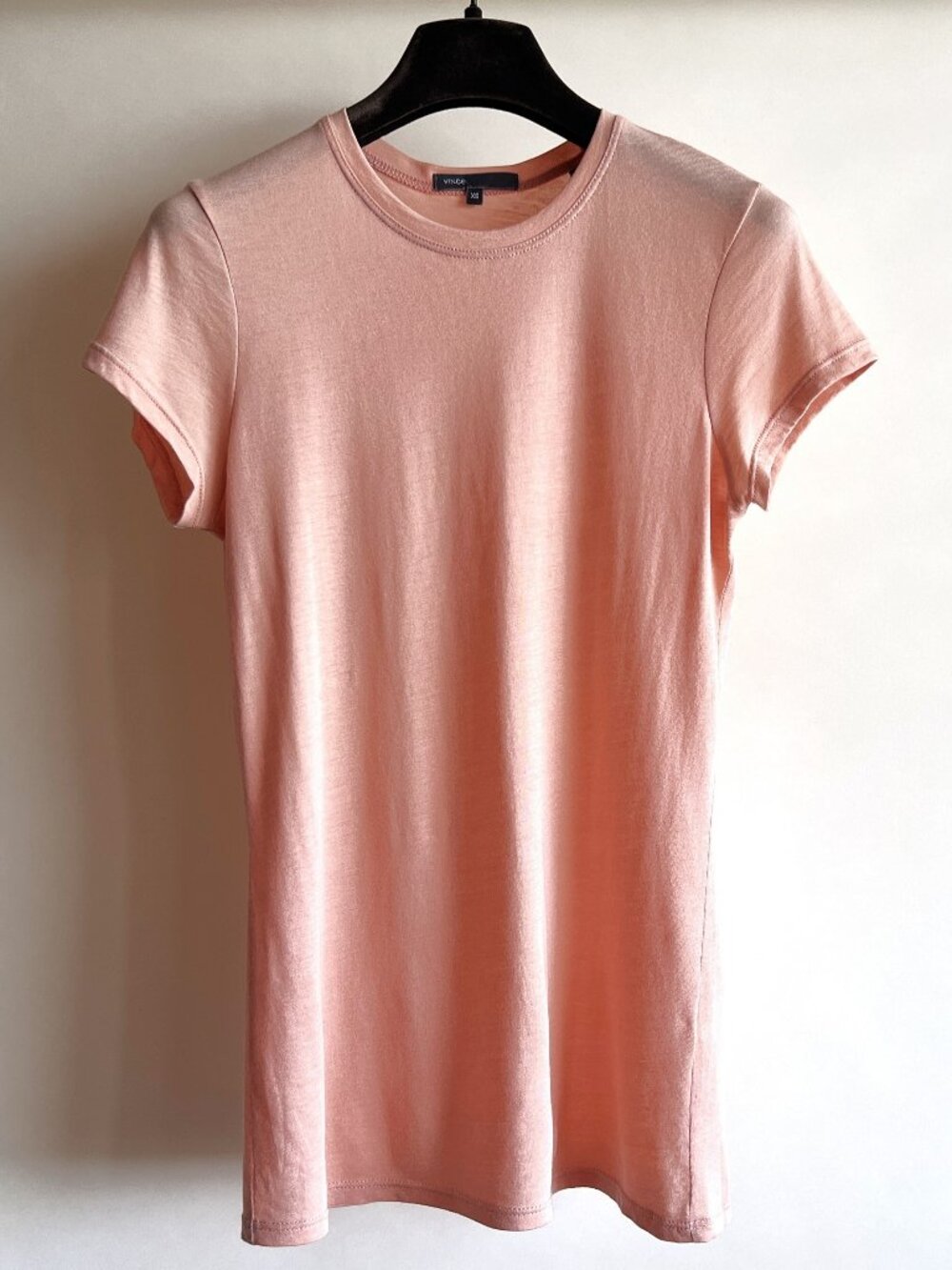 VINCE. Dusty Rose Blush Pink Cotton Modal Blend Short Sleeve Top, size X-Small